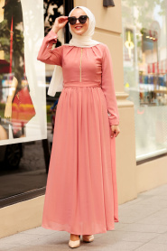 Rose Poussiéreuse - Nayla Collection - Robe Hijab - 5009GK - Thumbnail
