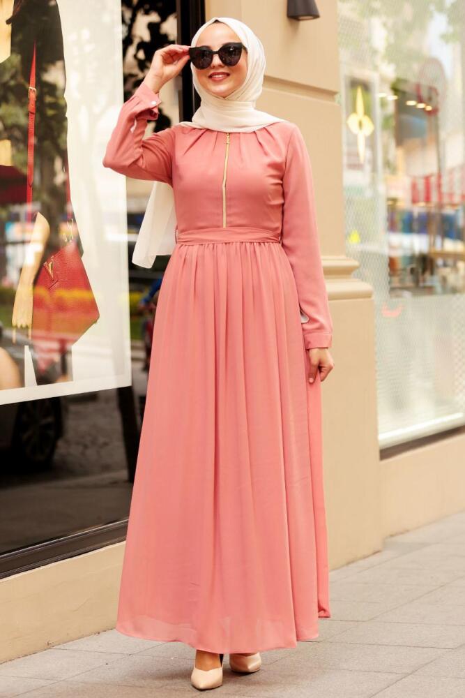 Rose Poussiéreuse - Nayla Collection - Robe Hijab - 5009GK - 1