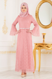 Rose Poussiéreuse - Nayla Collection - Robes de Soirée 100406GK - Thumbnail