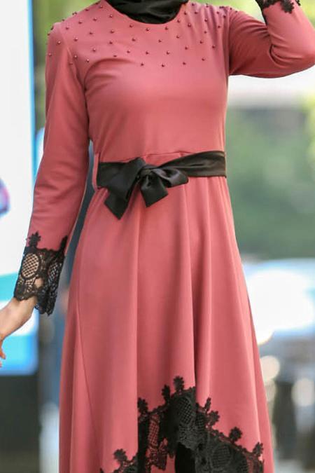 Rose Poussiéreuse - Nayla Collection - Tunique Hijab 40490GK - 3