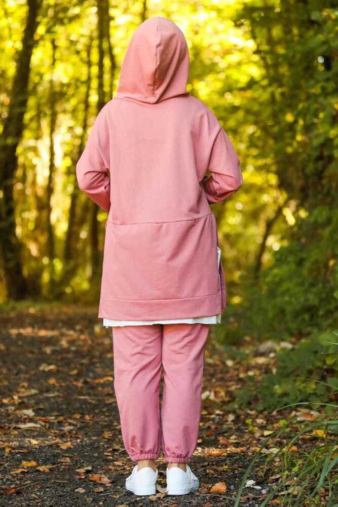 Rose Poussiéreuse - Neva Style - Ensemble Décontracté Hijab - 5029GK - 2