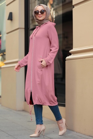 Rose Poussiéreuse-Neva Style-Manteau-10045GK - 1