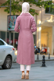 Rose Poussiéreuse - Neva Style - Manteau Hijab 52090GK - Thumbnail