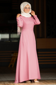 Rose Poussiéreuse - Neva Style - Robe de Soirée Hijab 41860GK - Thumbnail