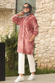 Rose Poussiéreuse - Neva Style - Sweat-shirt Et Tunique Velours - 60450GK - Thumbnail