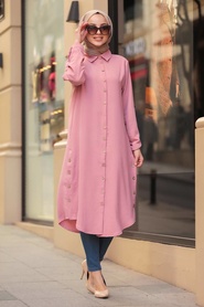 Rose Poussiéreuse- Neva Style - Tunique Hijab- 10047GK - Thumbnail