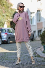 Rose Poussiéreuse-Neva Style-Tunique Hijab-30241GK - Thumbnail