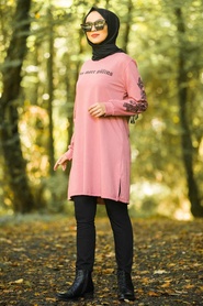 Rose Poussiéreuse - Neva Style - Tunique Hijab - 41240GK - Thumbnail