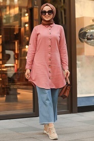 Rose Poussiéreuse - Neva Style - Tunique Hijab - 5750GK - Thumbnail