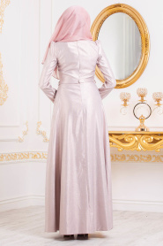 Rose Poussiéreuse - Tesettürlü Abiye Elbise - Robes de Soirée 36540PD - Thumbnail