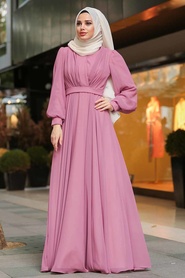 Rose Poussiéreuse - Tuay - Robe de Soirée Hijab - 30630GK - Thumbnail