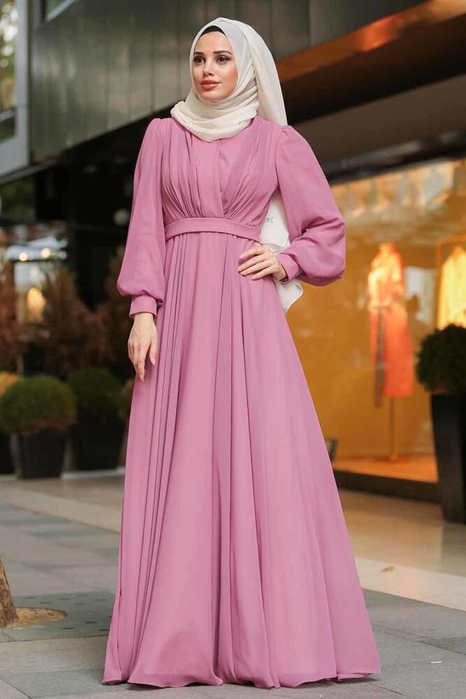 Rose Poussiéreuse - Tuay - Robe de Soirée Hijab - 30630GK - 1