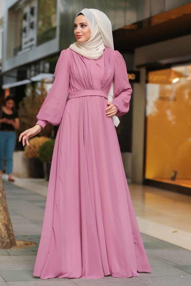 Rose Poussiéreuse - Tuay - Robe de Soirée Hijab - 30630GK - 2