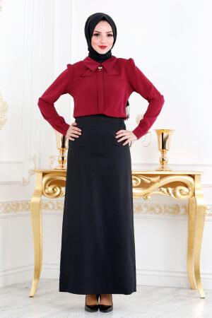 Rouge Bordeaux - Nayla Collection - Chemisier Hijab 2022BR - 1