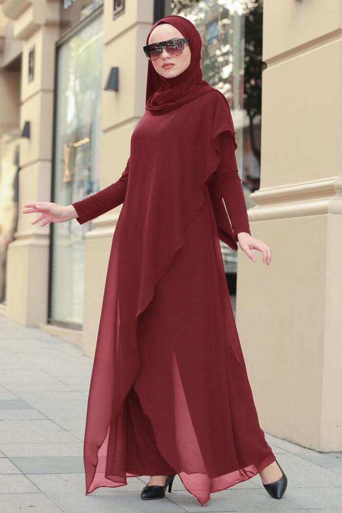 Rouge Bordeaux- Nayla Collection - Combinaison Hijab 1045BR - 1