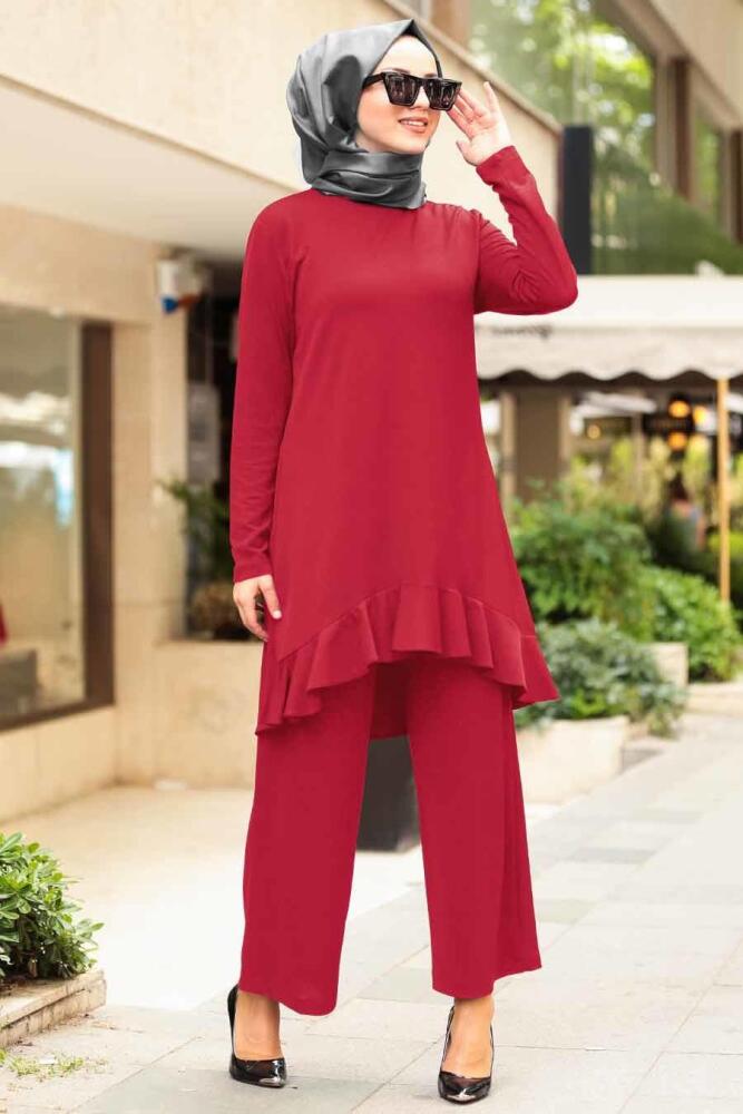 Rouge Bordeaux - Nayla Collection - Combination Hijab - 153BR - 1