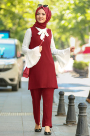 Rouge Bordeaux - Nayla Collection - Combination Hijab 995BR - Thumbnail