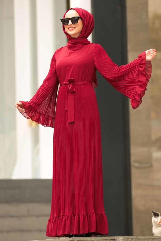 Rouge Bordeaux - Nayla Collection - Robe Hijab - 1310BR - 1