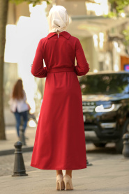 Rouge Bordeaux- Nayla Collection - Robe Hijab 2292BR - Thumbnail