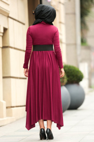 Rouge Bordeaux - Nayla Collection - Robe Hijab 3190BR - Thumbnail
