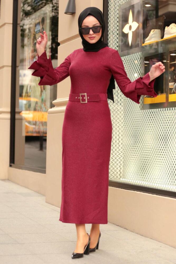 Rouge Bordeaux - Nayla Collection - Robe Hijab 4029BR - 1