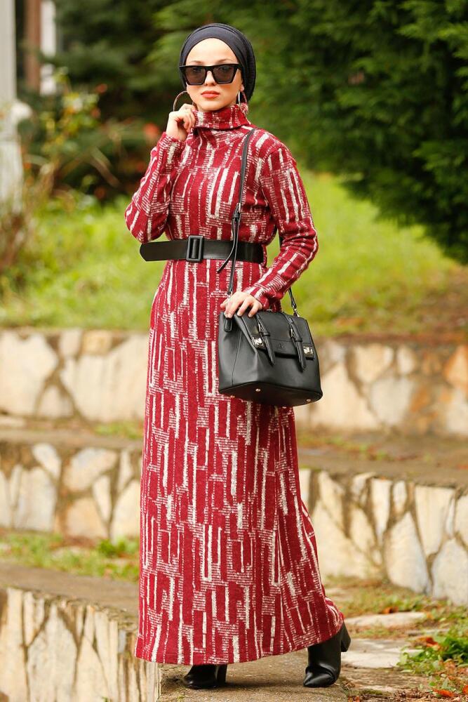 Rouge Bordeaux - Nayla Collection - Robe Hijab 4248BR - 1