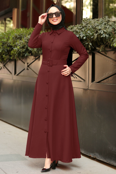 Rouge Bordeaux - Nayla Collection - Robe Hijab 5124BR