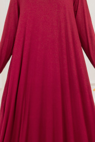 Rouge Bordeaux - Nayla Collection - Robe Hijab 79290BR - Thumbnail