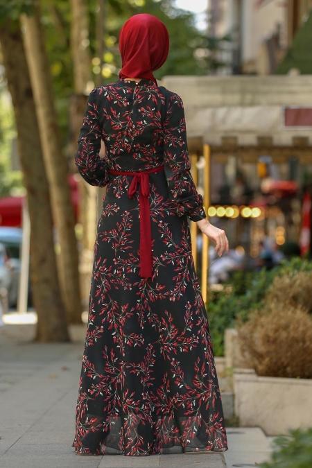 Rouge Bordeaux - Nayla Collection - Robe Hijab 81525BR - 3