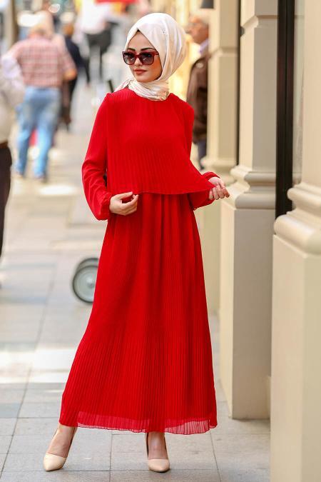 Rouge Bordeaux- Nayla Collection - Robe Hijab 9103BR - 2