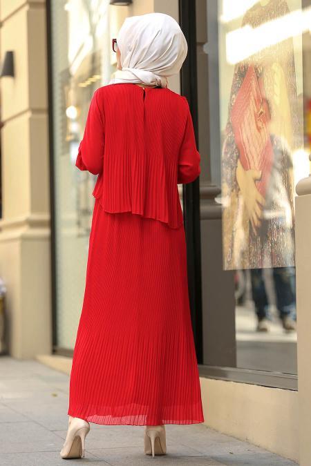 Rouge Bordeaux- Nayla Collection - Robe Hijab 9103BR - 3