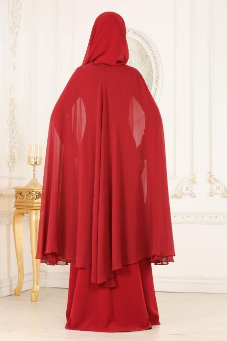 Rouge Bordeaux - Nayla Collection - Robes de Soirée 20370BR - 2
