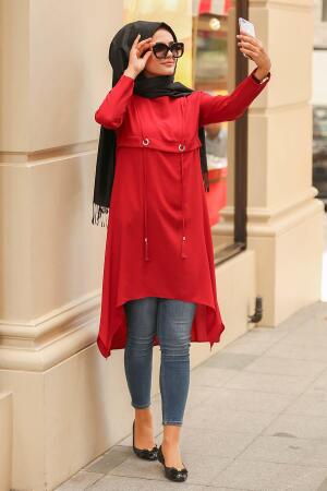 Rouge Bordeaux - Nayla Collection - Tunique Hijab 22250BR - 1