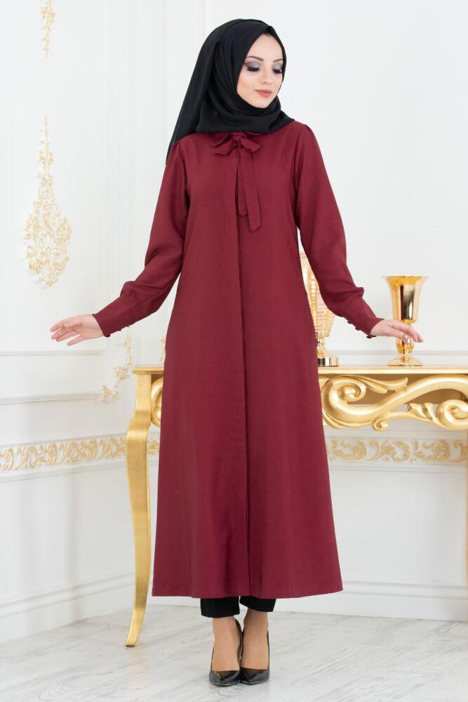 Rouge Bordeaux - Nayla Collection - Tunique Hijab 51181BR - 1