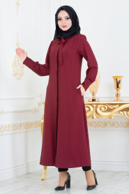 Rouge Bordeaux - Nayla Collection - Tunique Hijab 51181BR - Thumbnail