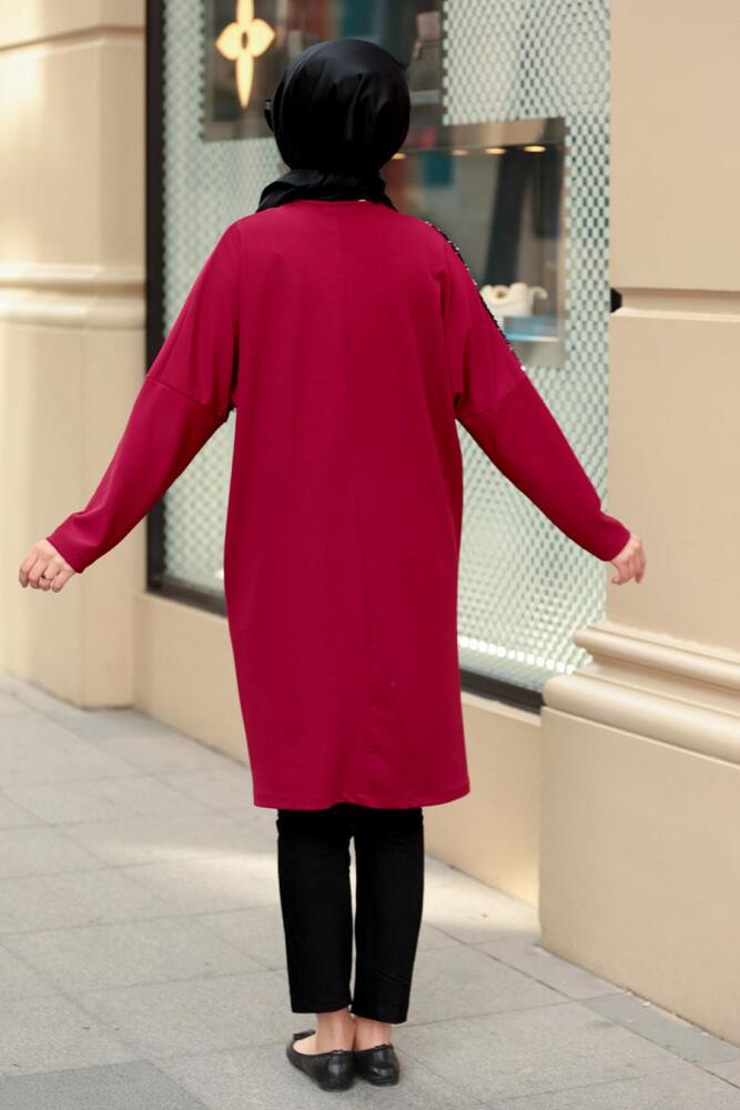 Rouge Bordeaux- Nayla Collection - Tunique Hijab 5141BR - 2