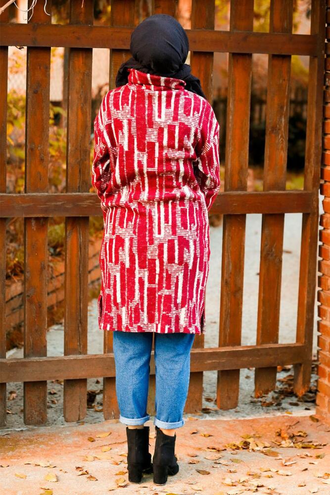 Rouge Bordeaux-Nayla Collection - Tunique Hijab 5414BR - 2