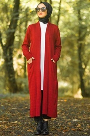Rouge Bordeaux - Neva Style - Cardigan Hijab - 15691BR - Thumbnail