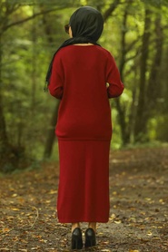 Rouge Bordeaux - Neva Style - Combination Hijab - 20422BR - Thumbnail