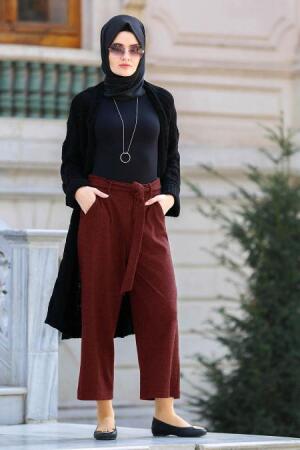Rouge Bordeaux- Neva Style -Hijab Pantalon 90770BR - 1