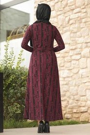Rouge Bordeaux - Neva Style - Robe Hijab - 1172BR - Thumbnail