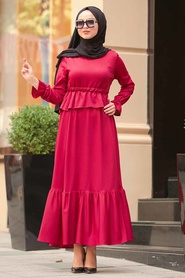 Rouge Bordeaux - Neva Style - Robe Hijab - 1590BR - Thumbnail