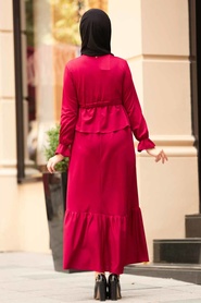 Rouge Bordeaux - Neva Style - Robe Hijab - 1590BR - Thumbnail