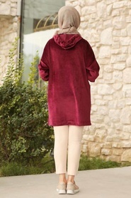 Rouge Bordeaux - Neva Style - Sweat-shirt Et Tunique Velours - 41410BR - Thumbnail