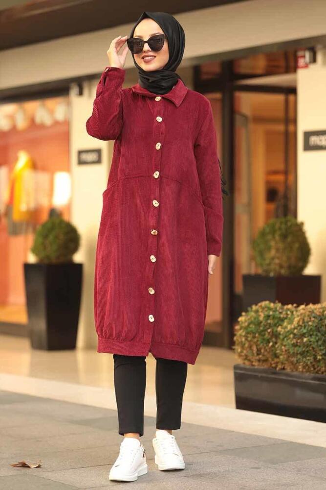 Rouge Bordeaux - Neva Style - Tissu Velours côtelé - 9075BR - 2
