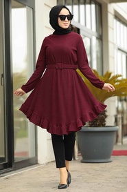 Rouge Bordeaux - Neva Style - Tunique Hijab - 120130BR - Thumbnail
