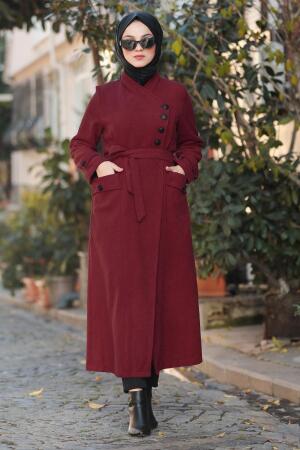 Rouge Bordeaux - Neva Style - Veste manteou hijab - 4428IM - 1