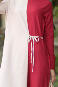 Rouge Bordeaux - New Kenza - Robe Hijab 31510BR - Thumbnail