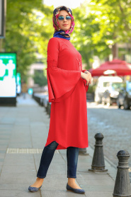 Rouge Bordeaux - New Kenza - Tunique Hijab 20480BR - Thumbnail