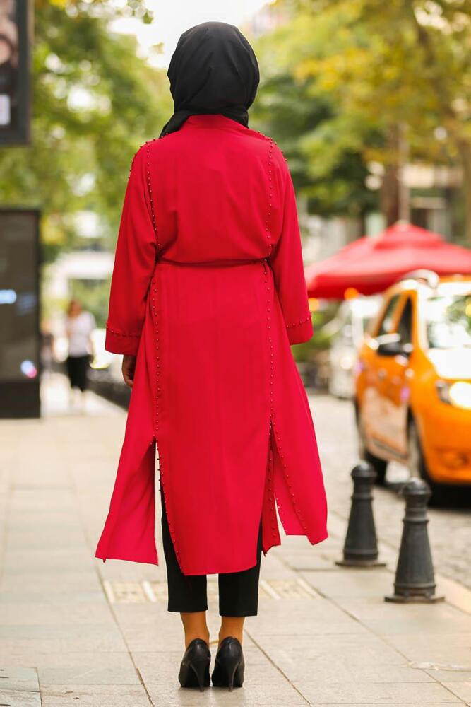 Rouge-Nayla Collection - Abaya Décontracté 40330K - 2